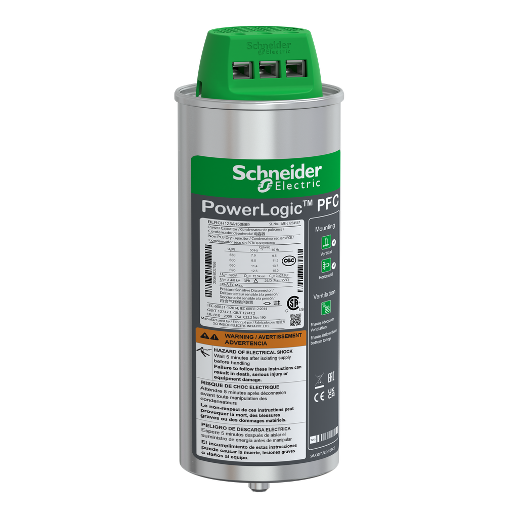 CONDENSATEUR CAN HDY 12.5 /15KVAR 690V