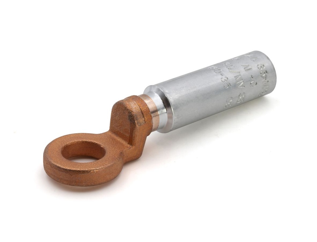 Cosse alu-cuivre 25 mm² - Diam.12 mm à fut long (poinçonnage)