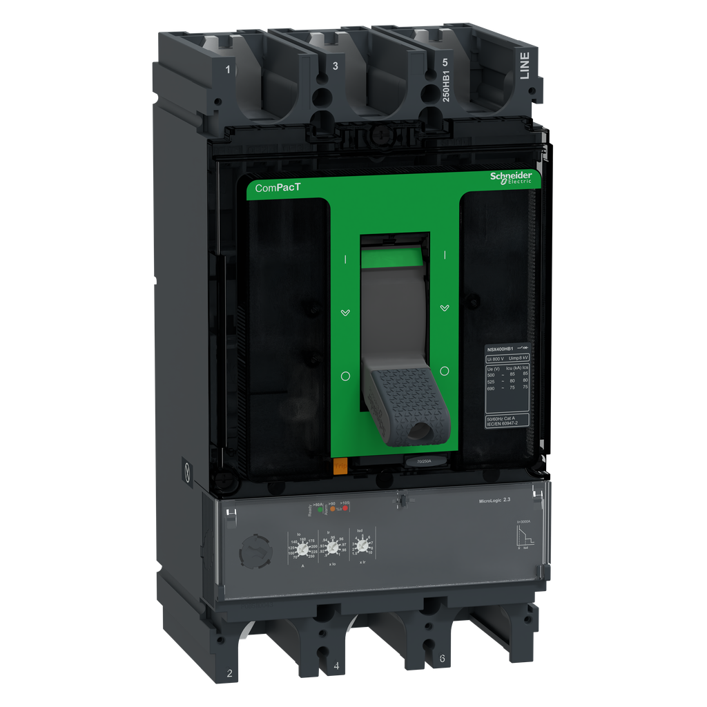 ComPacT NSX400HB1 - Disjoncteur - MicroLogic 2.3 250A - 3P3D - 75kA - fixe