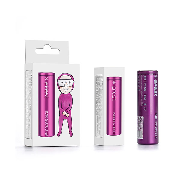 Accumulateur(s) Accus Lithium-Ion EFEST IMR20700 Li-Mn 3.7V 3000mAh FT