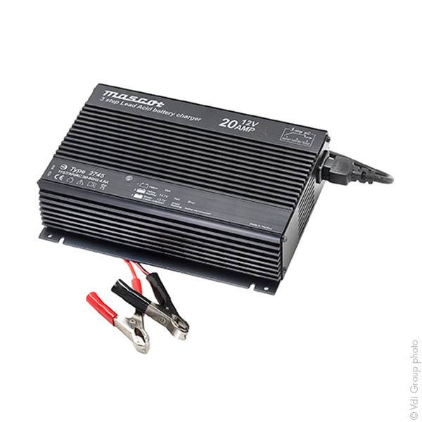 Unité(s) Chargeur plomb 24V/10A 110-230V Mascot 2745 - pinces crocodiles (Intell