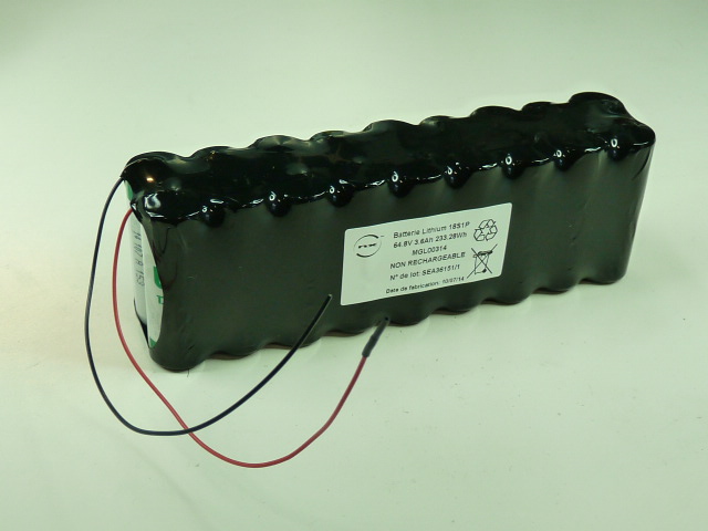 Pack(s) Batterie lithium 18x A LS17500 18S1P ST2 64.8V 3.6Ah F150