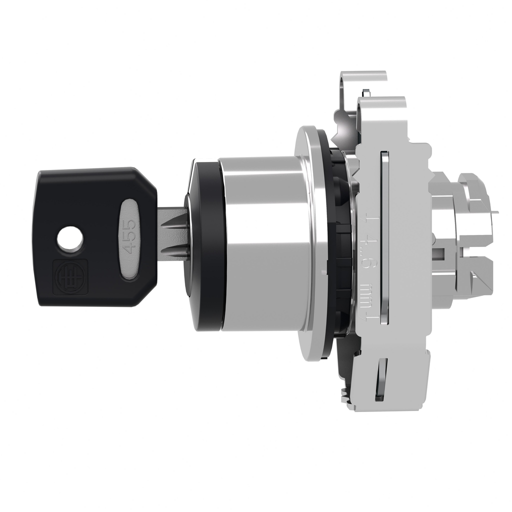 Harmony XB4 - tête bouton tournant à clé 455 - flush - 3 pos fix - retr GD