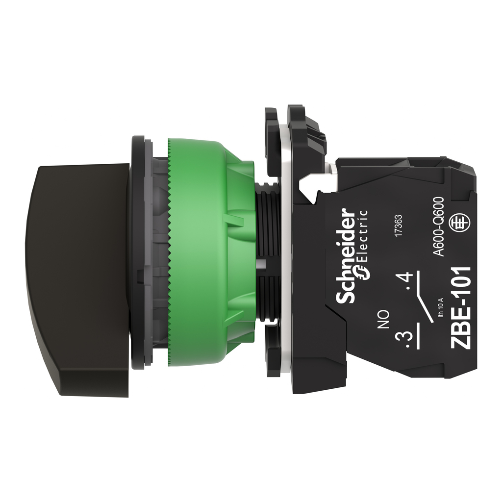 Harmony XB5 - bouton tournant à crosse - flush - 2 pos fix - noir - 1F