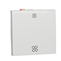 Unica - commande VMC 2 vitesses - 10A - 2 modules - Blanc antiba - méca seul