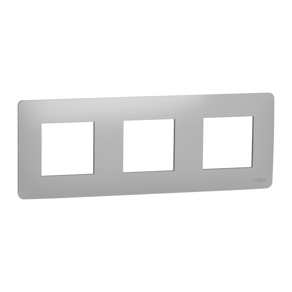 Unica Studio - plaque de finition - Alu - 3 postes