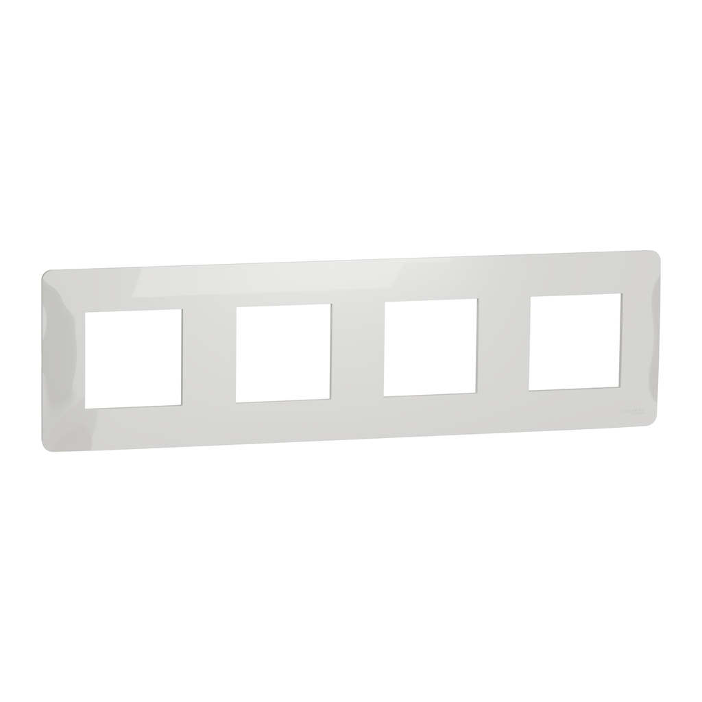 Unica Studio - plaque de finition - Blanc - 4 postes