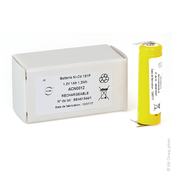 Accumulateur(s) Accu NiCd 1x AA 1S1P 1.2V 1000mAh CI 2-