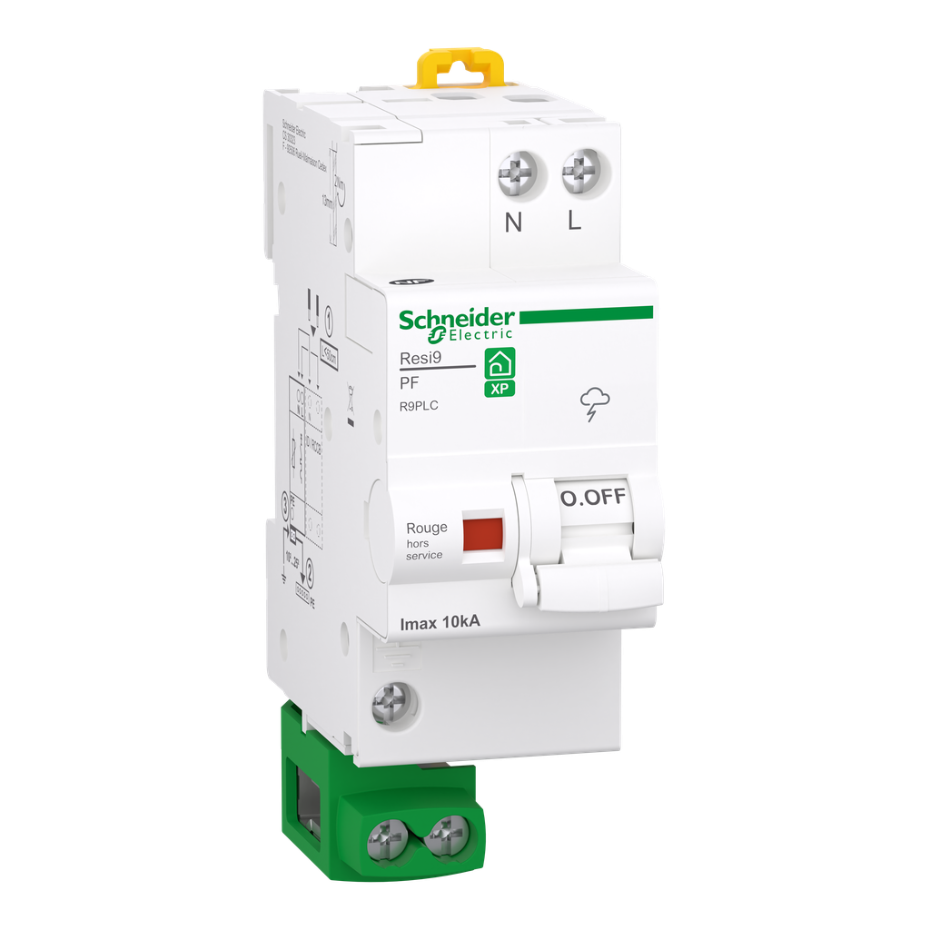 Resi9 - parafoudre combi - 10kA - 1P+N avec accessoires