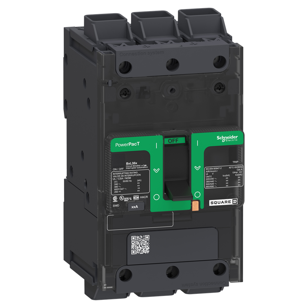PowerPact B - disjoncteur BJ - 65kA 600Y/347V - TM20D - 3P - Everlink