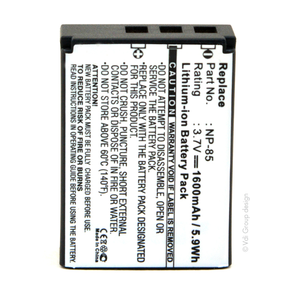 Blister(s) x 1 Batterie appareil photo - caméra 3.7V 1600mAh