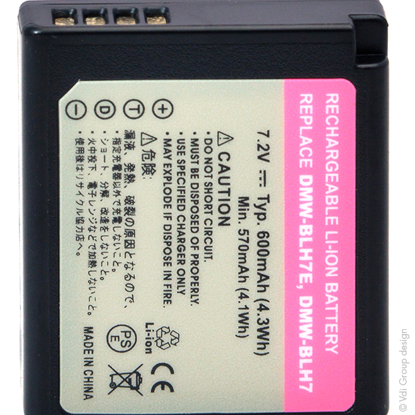 Blister(s) x 1 Batterie appareil photo - caméra 7.2V 600mAh