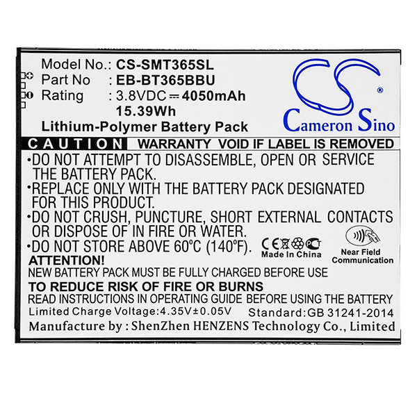 Batterie(s) Batterie tablette compatible Samsung Galaxy 3.8V 4050mAh
