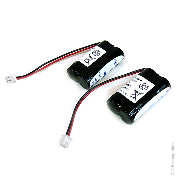 Pack(s) Batterie eclairage secours 2x AA VST 2S1P ST1 2.4V 800mAh JST