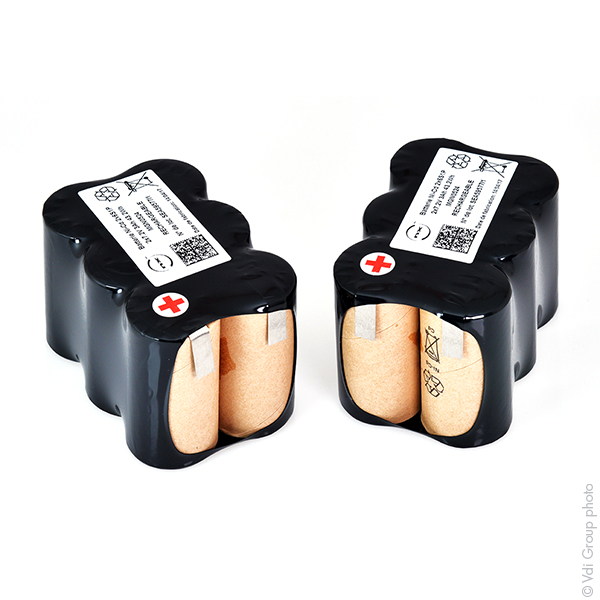 Lot(s) de 2 Batterie Nicd 12x C 12S1P ST2 14.4V 3Ah T2 (ensemble de 2 batteries)