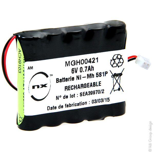 Pack(s) Batterie Nimh 5x AAA NX 5S1P ST1 6V 800mAh JST