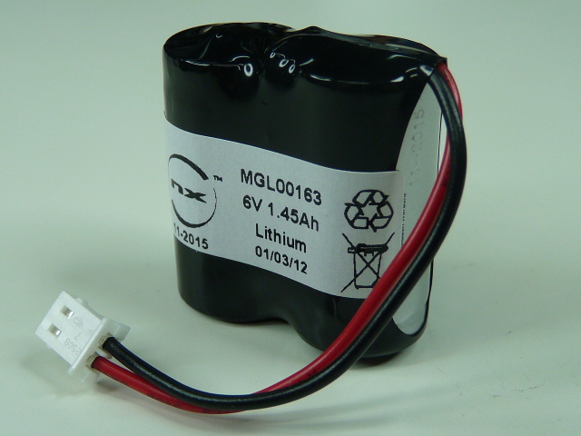 Pack(s) Batterie systeme alarme 2x CR123 2S1P ST1 6V 1.45Ah 5264