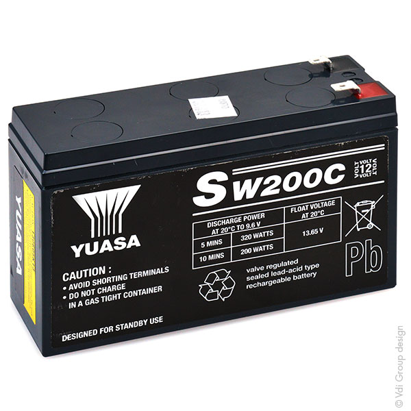 Batterie(s) Batterie onduleur (UPS) YUASA SW200C 12V 5.8Ah F6.35/F4.8