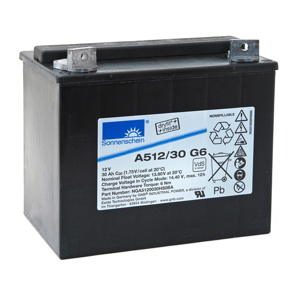 Batterie(s) Batterie plomb etanche gel A512/30G6 12V 30Ah M6-M