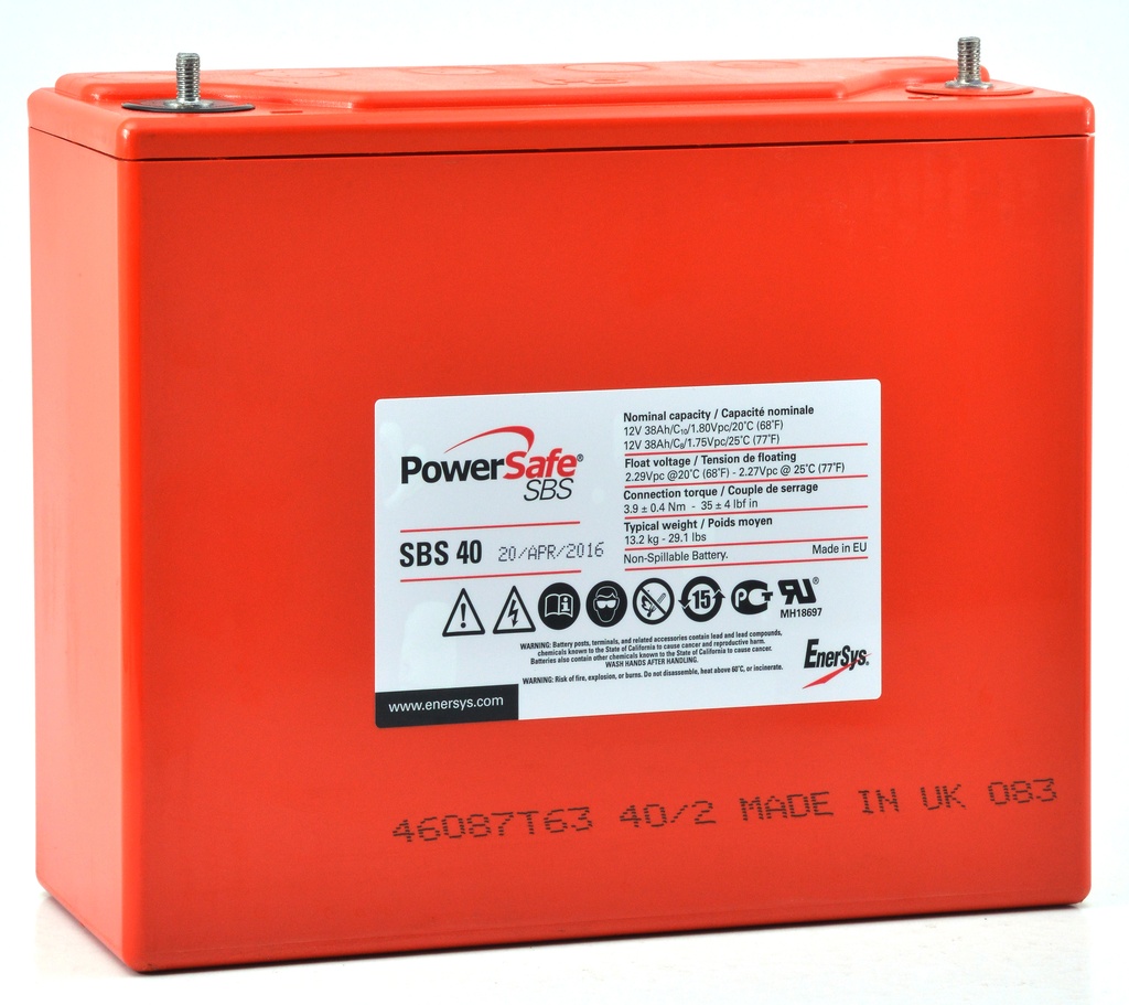 Batterie(s) Batterie plomb pur Powersafe SBS40 12V 38Ah M6-V