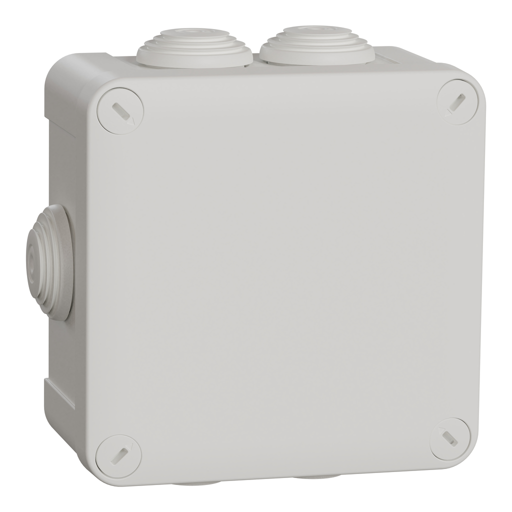 Mureva Box - boite de dérivation avec embouts - 105x105x55 - IP55 - blanc polair