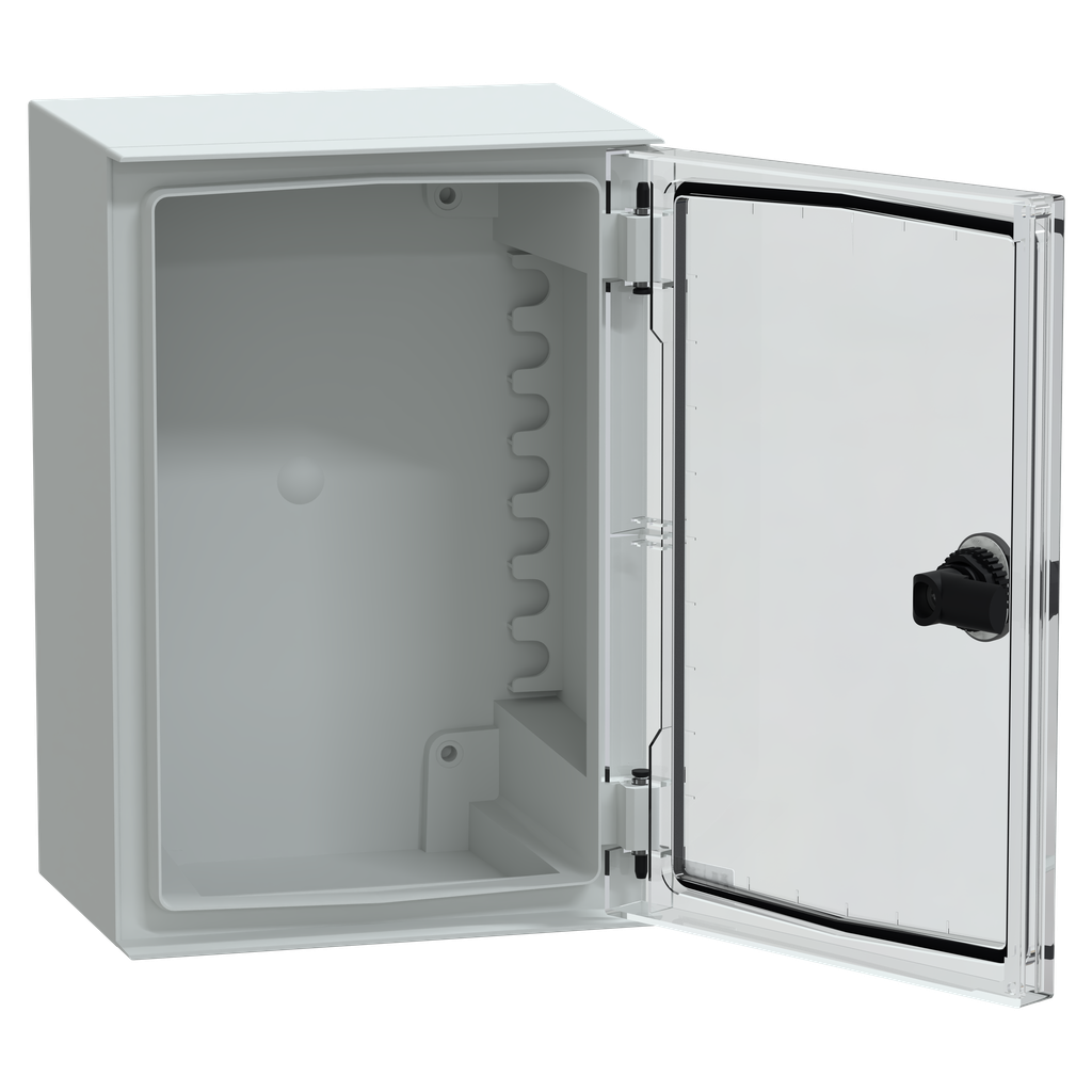 PanelSeT - Coffret polycabo.310x215x160 - Porte transparente - IP66 - RAL 7035