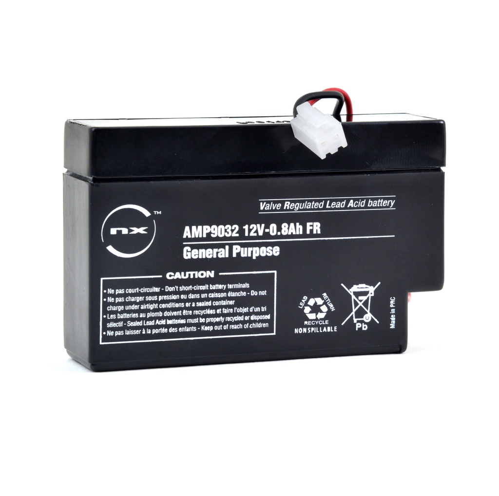 Unité(s) Batterie plomb AGM NX 0.8-12 General Purpose FR 12V 0.8Ah JST