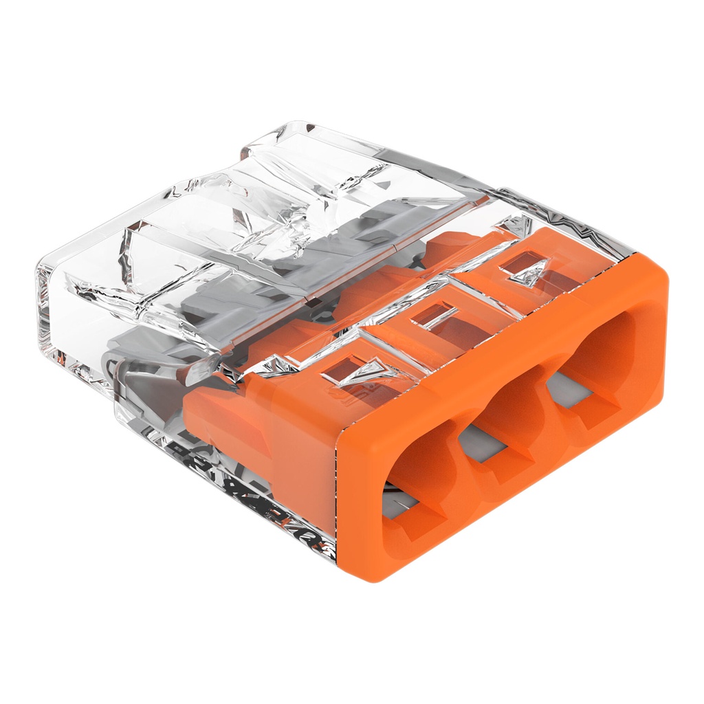 Borne WAGO 2273 - 3 x 0,5 à 2,5mm² Transp. / Orange