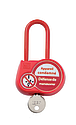 Cadenas de condamnation rouge, anse isolée H 50 mm Ø 6,2 mm, clé 5555.