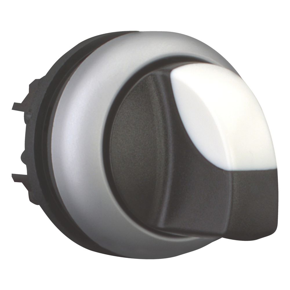 Commutateur rotatif, manette, 2 positions, noir, à accrochage