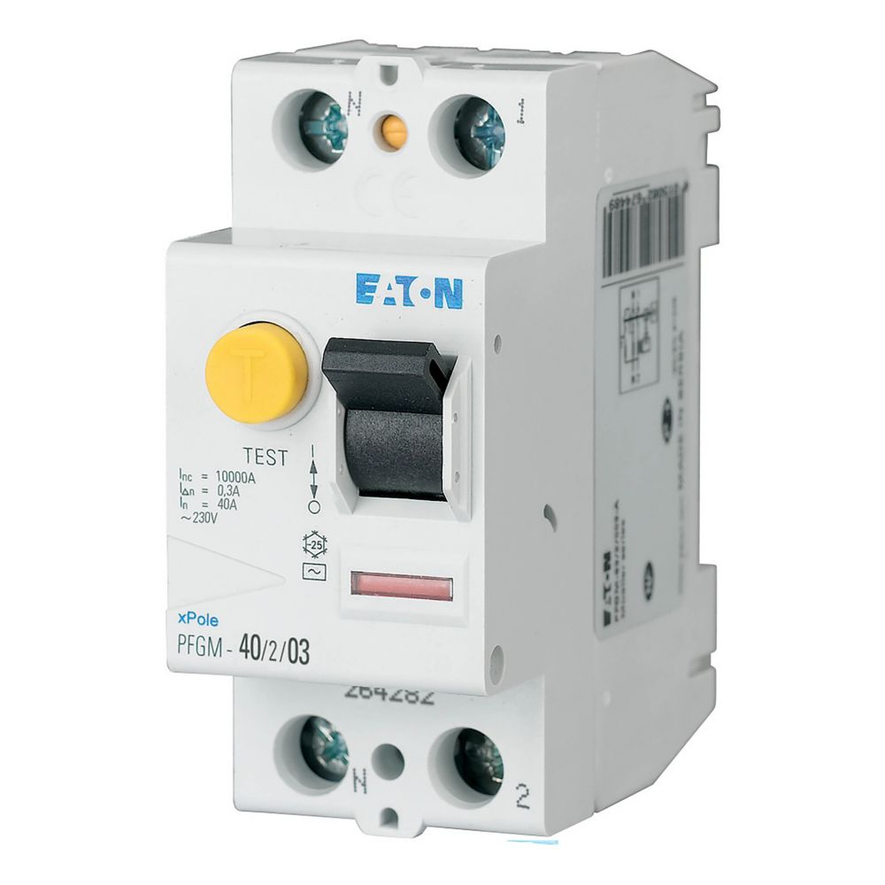 Interrupteur différentiel PFGM, 2P, 40A 300mA type AC