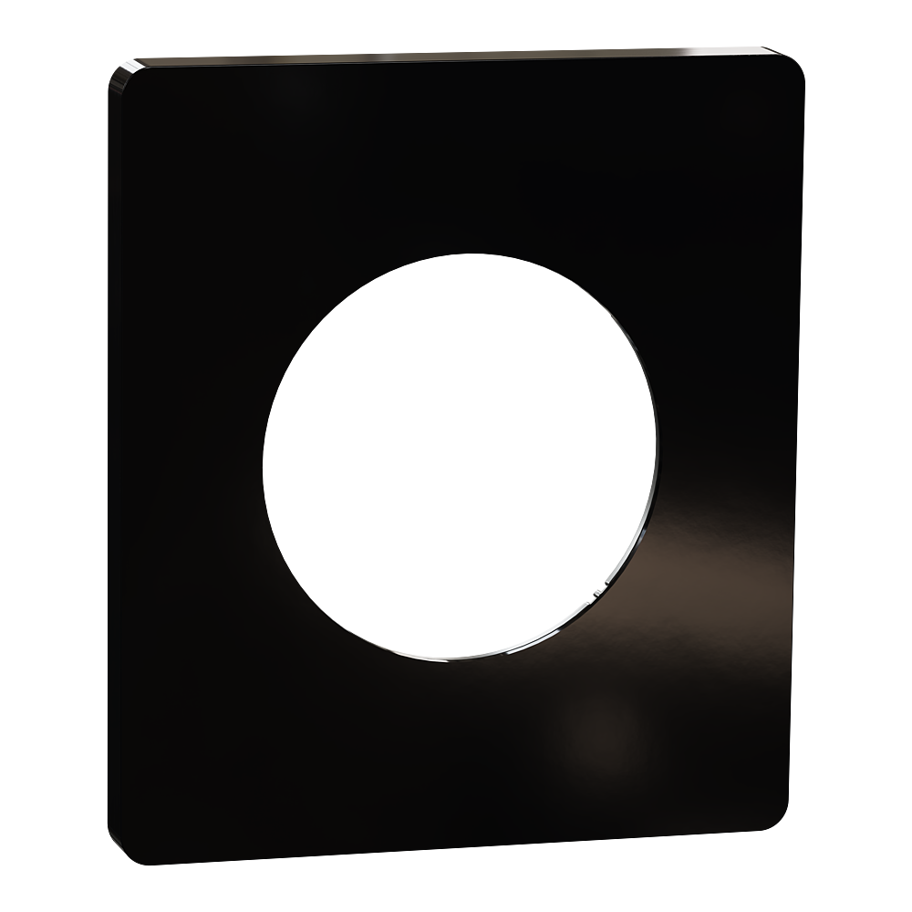 Odace Architecte - plaque de finition 1 poste - Noir émaillé
