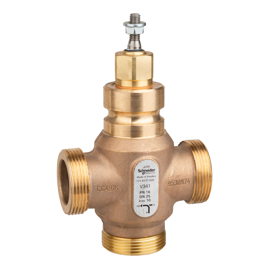 Vanne 3 voies bronze filetée PN16 DN25 Kv10