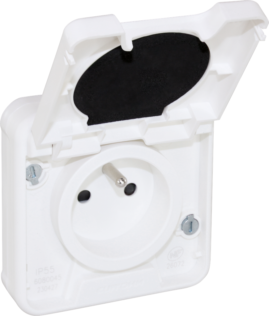 OXXO PC 2P+T BLANC encastré IP55