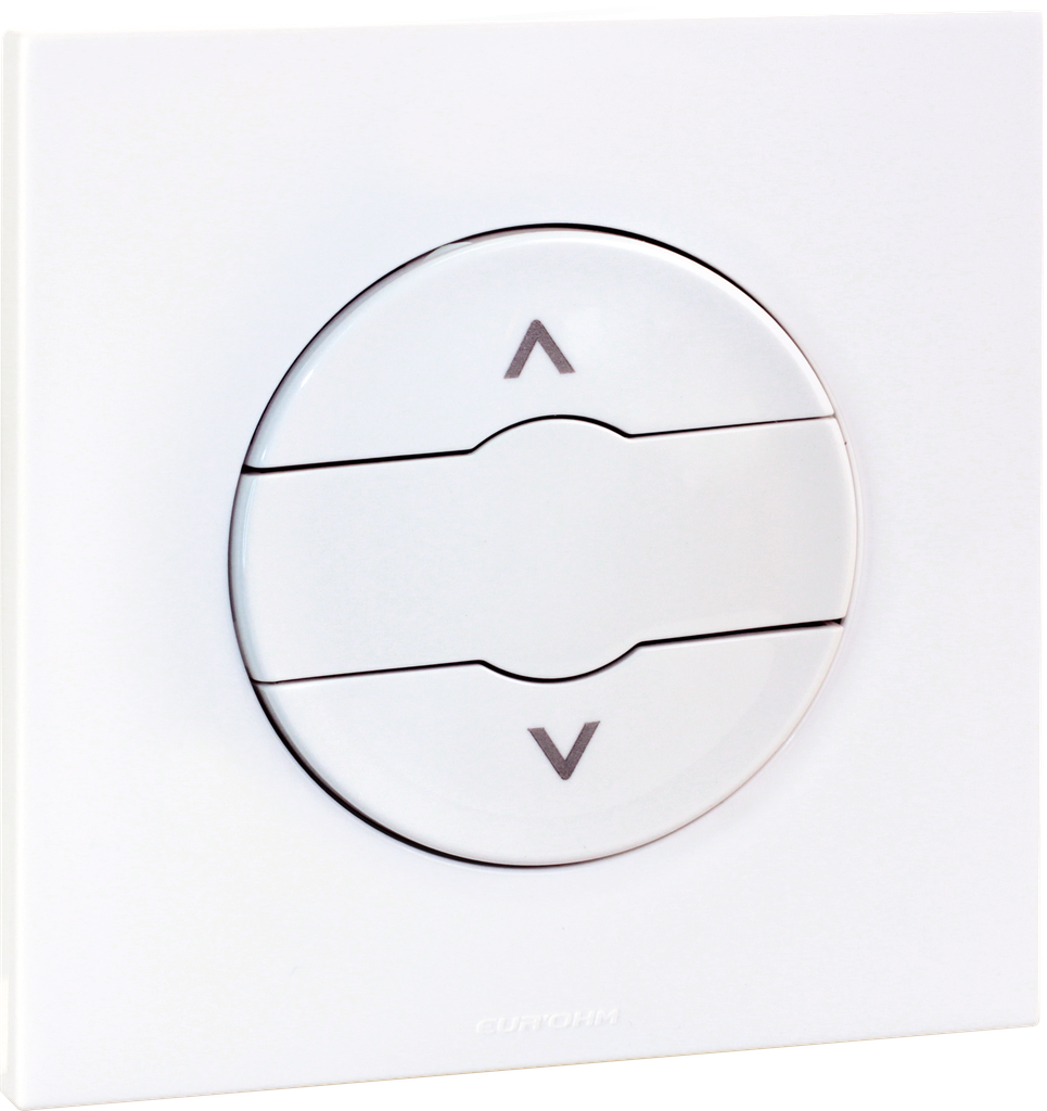 Square - commande volets roulants + plaque - blanc