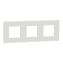 Unica Déco Essentielle - Plaque de finition - Blanc - 3 postes horiz vert