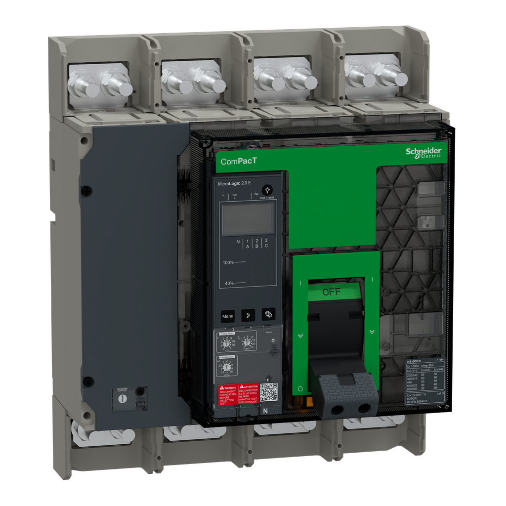 ComPacT NS1000N - disjoncteur - MicroLogic 2.E 1000A - 4P - 50kA - fixe - manuel