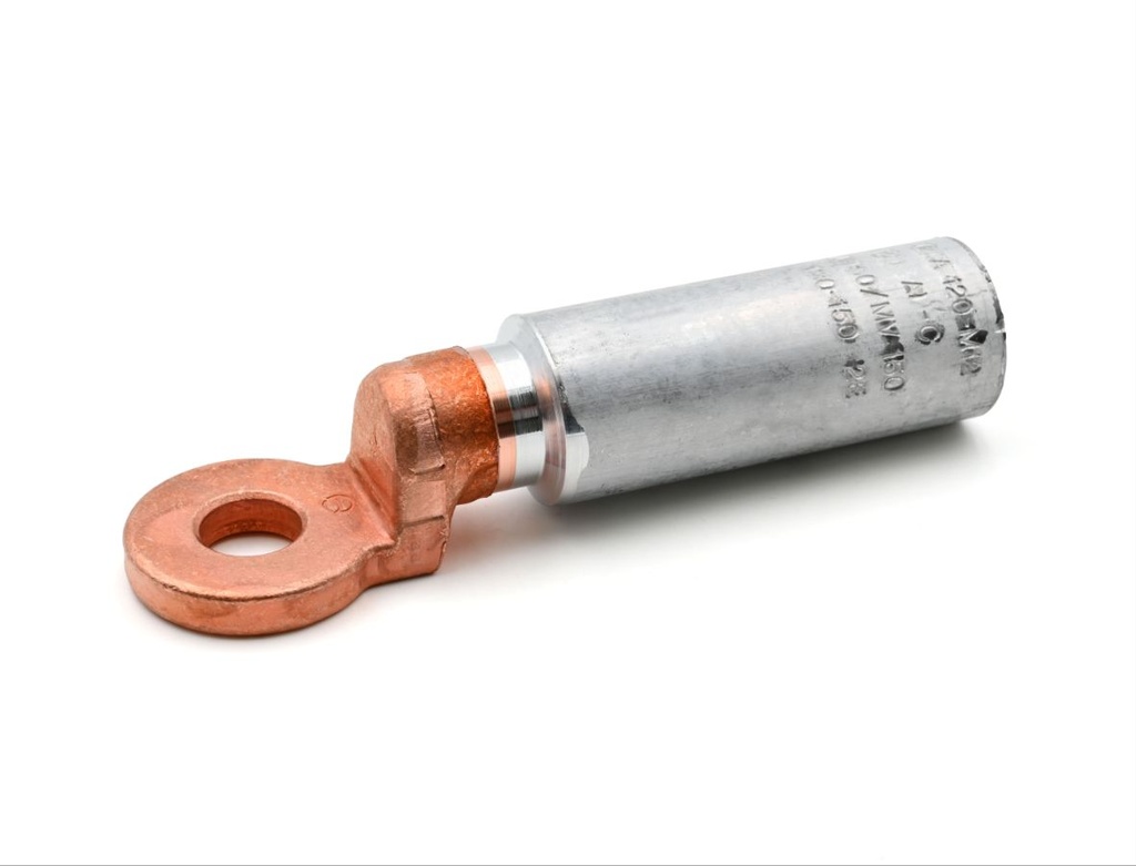 Cosse alu-cuivre 120 mm² - Diam.12 mm à fut long (poinçonnage)