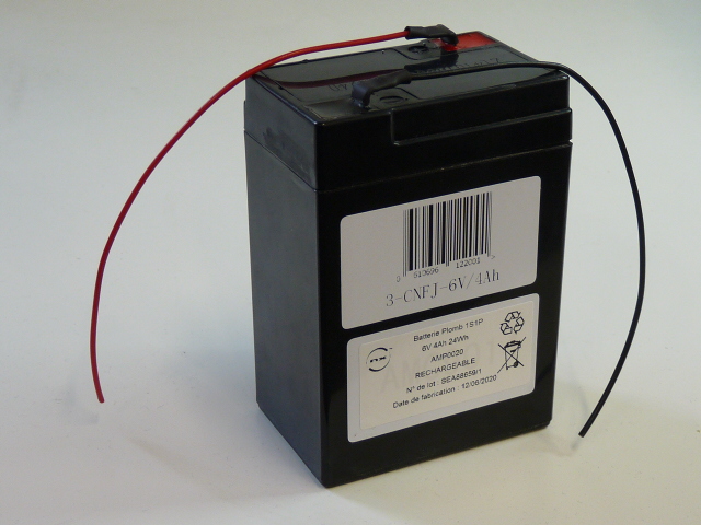 Pack(s) Batterie lead crystal 1S1P ST1 6V 4Ah F150