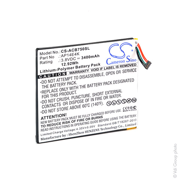 Batterie(s) Batterie tablette 3.8V 3400mAh