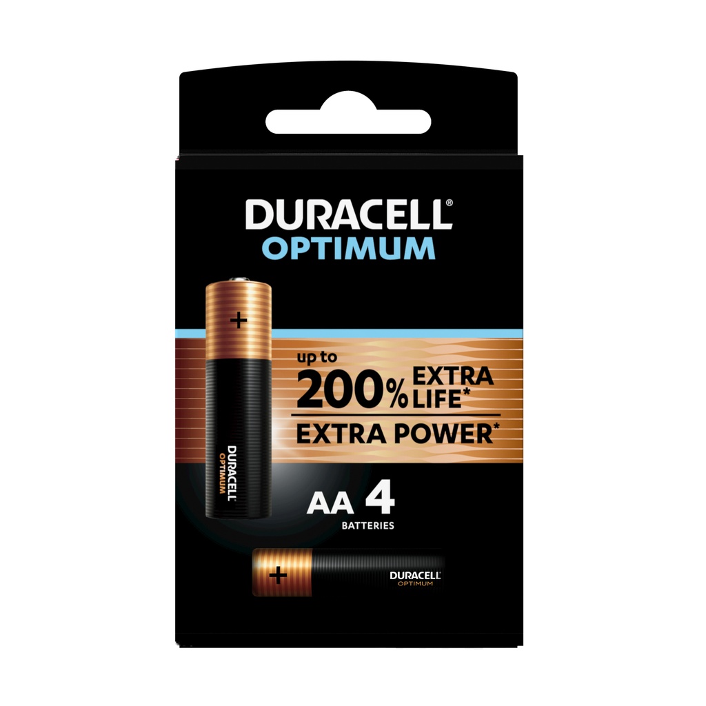 Blister(s) x 4 Pile alcaline blister x4 Duracell Optimum LR6 - AA 1.5V 2700mAh