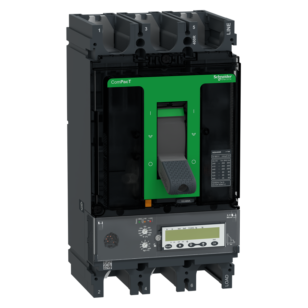 ComPacT NSX400R - Disjoncteur - MicroLogic 6.3E 400A - 3P3D - 200kA - fixe