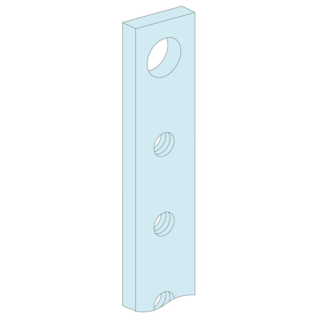 Linergy BS - JdB de fond 400A - barres taraudées 32x5 - L=1000 mm - lot de 4