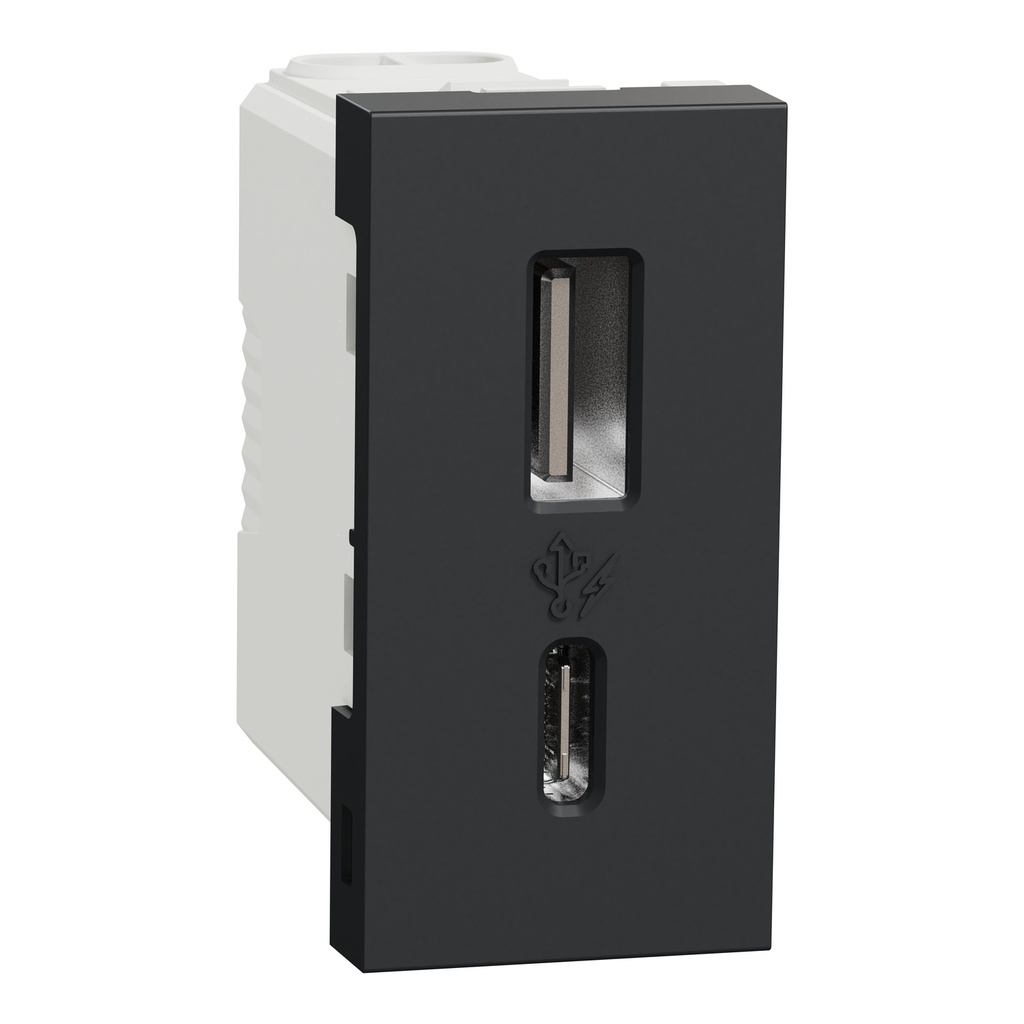 Unica - chargeur USB - 5Vcc - 1A - 1 module - Anthracite - mécanisme seul