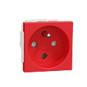 Unica - prise 2P+T - FR - 90° - goul - connex rap - détromp - Rouge - méca seul