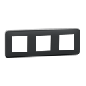 Unica Pro - plaque de finition - Anthracite - 3 postes