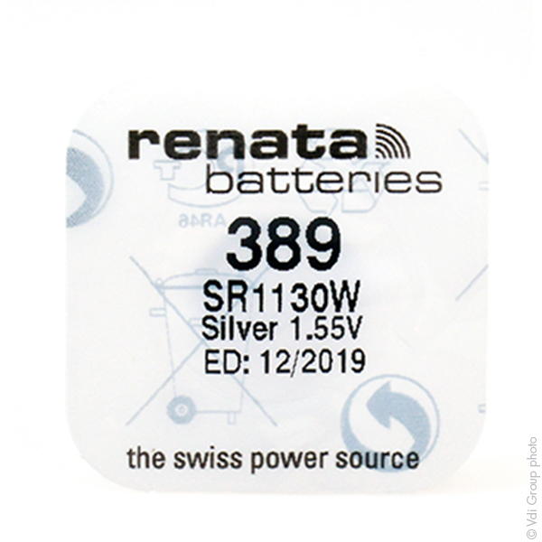 Blister(s) x 1 Pile bouton oxyde argent 389 RENATA 1.55V 80mAh