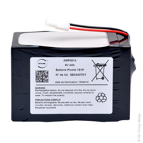 Pack(s) Batterie médicale rechargeable Welch Allyn Spot420 6V 4Ah molex