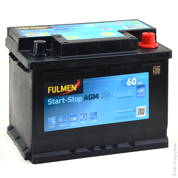 Batterie(s) Batterie voiture FULMEN Start-Stop AGM FK600 12V 60Ah 680A