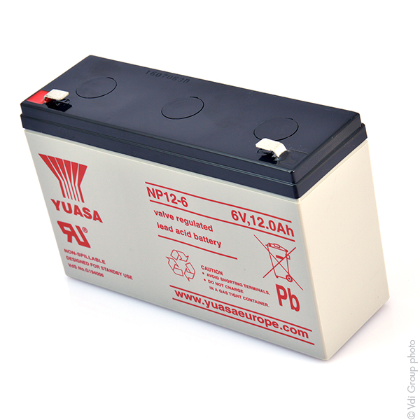 Batterie(s) Batterie plomb AGM YUASA NP12-6 6V 12Ah F6.35